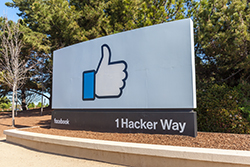 Het hoofdkwartier van Facebook in Silicon Valley.